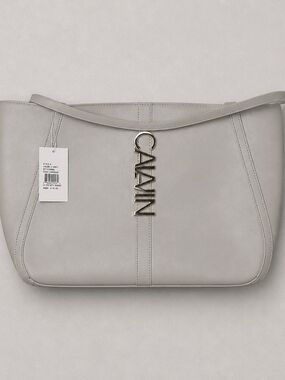 Cavalli Class White Shoulder Bag with Vertical Logo Charm NWT